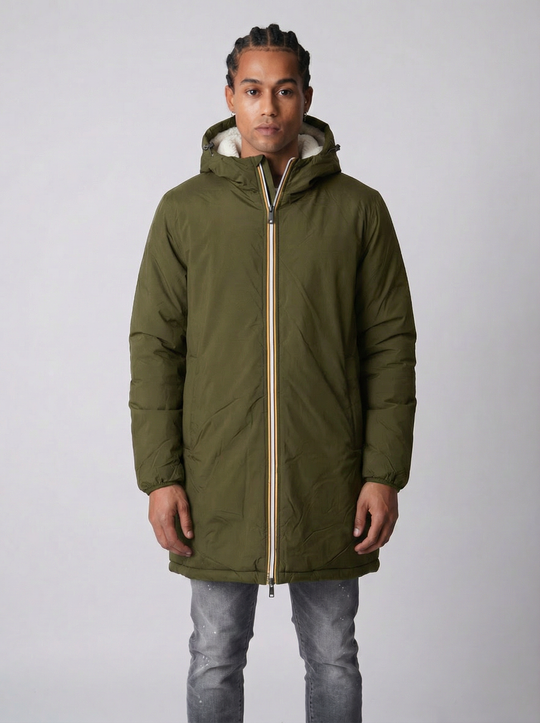 Doudoune Longue Coupe Vent & Ultra Chaude - Vert Kaki