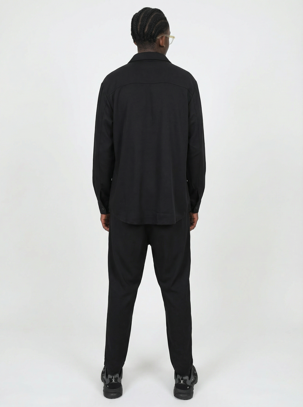 Ensemble Surchemise & Pantalon Viscose - NOIR