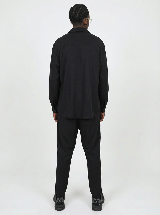 Ensemble Surchemise & Pantalon Viscose - NOIR