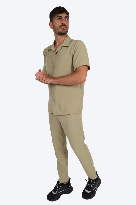 CHEMISE MANCHE COURTE ET PANTALON ASSORTI - VERT