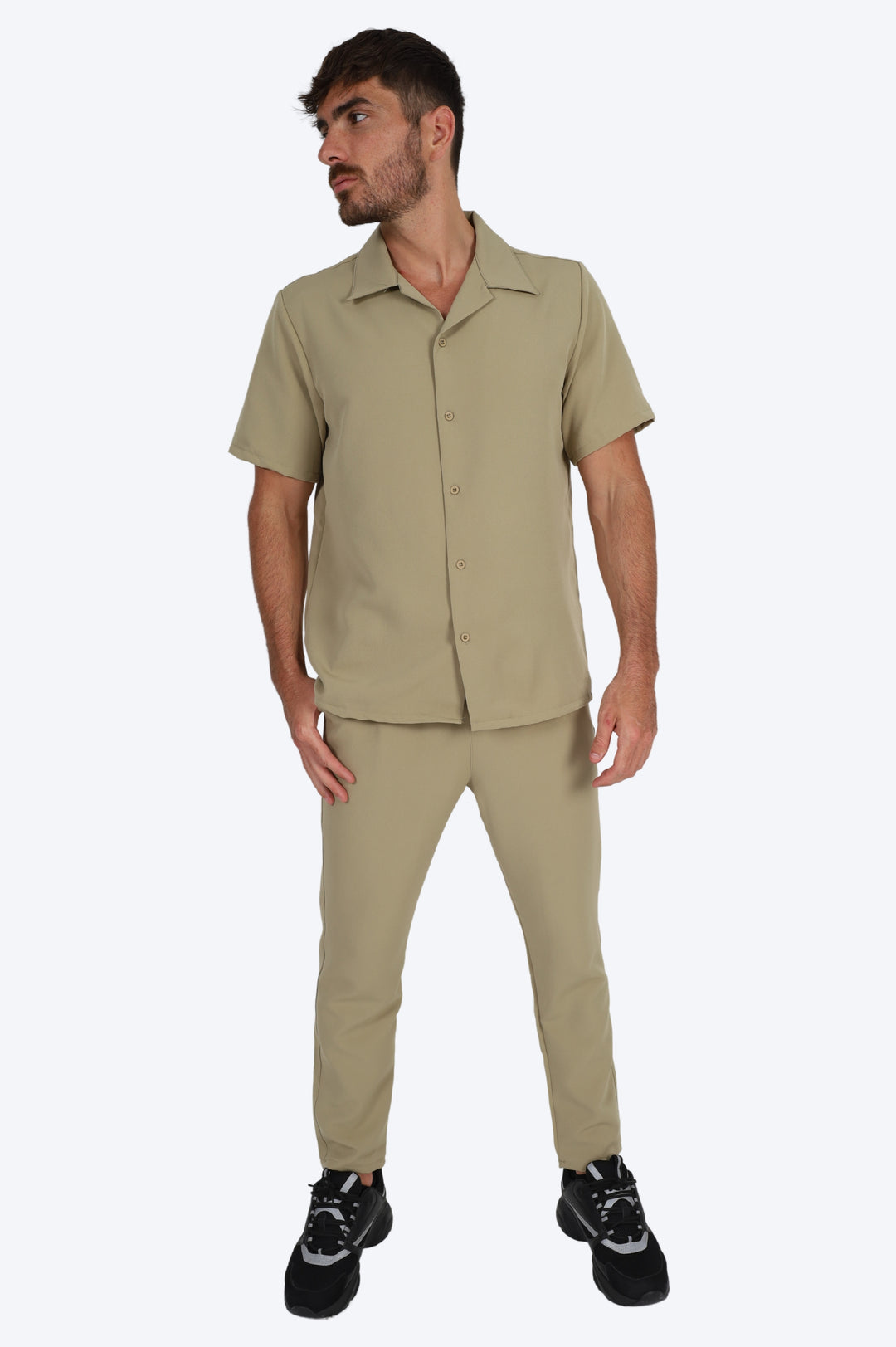 CHEMISE MANCHE COURTE ET PANTALON ASSORTI - VERT