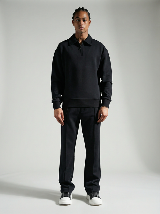 Ensemble Survêtement Homme Col Zippé - Noir