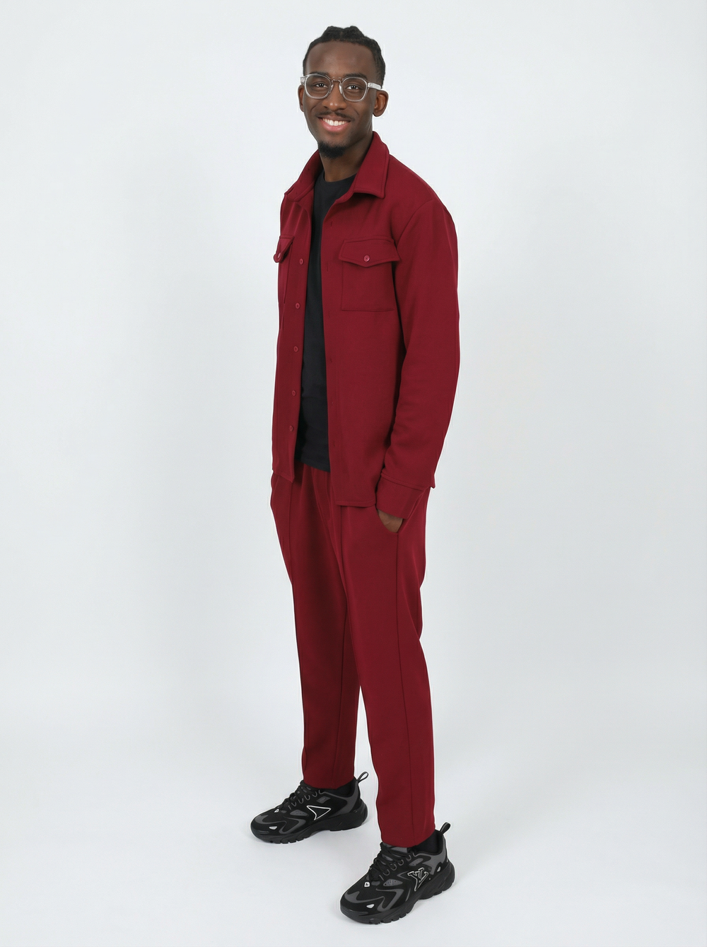 Ensemble Surchemise & Pantalon- BORDEAUX