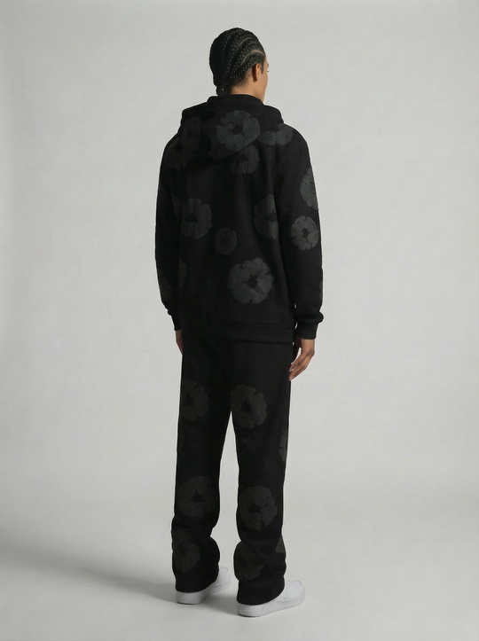 Ensemble Jogging Motifs Floraux – NOIR (motifs noir)