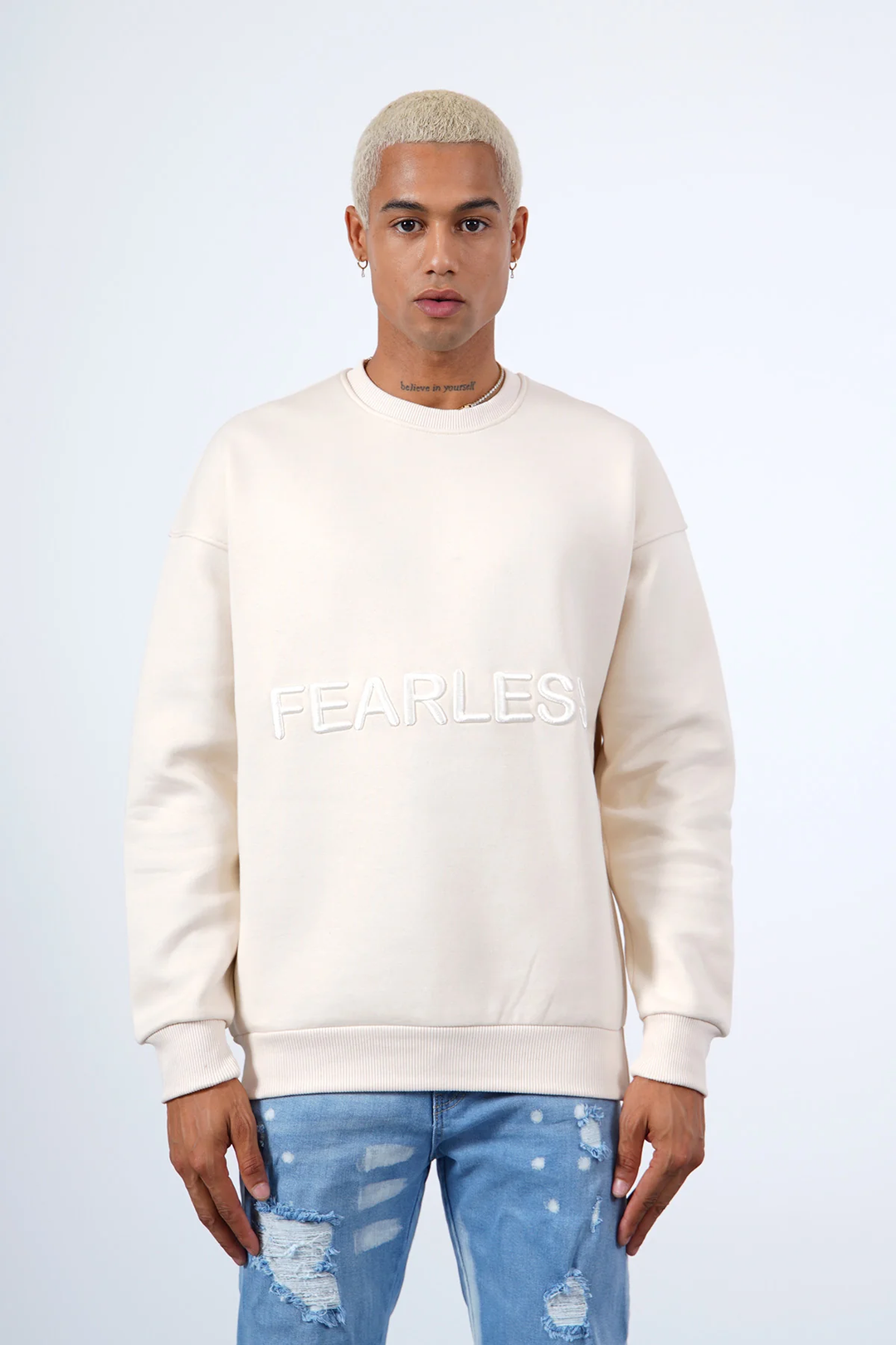 SWEAT FEARLESS BLANC