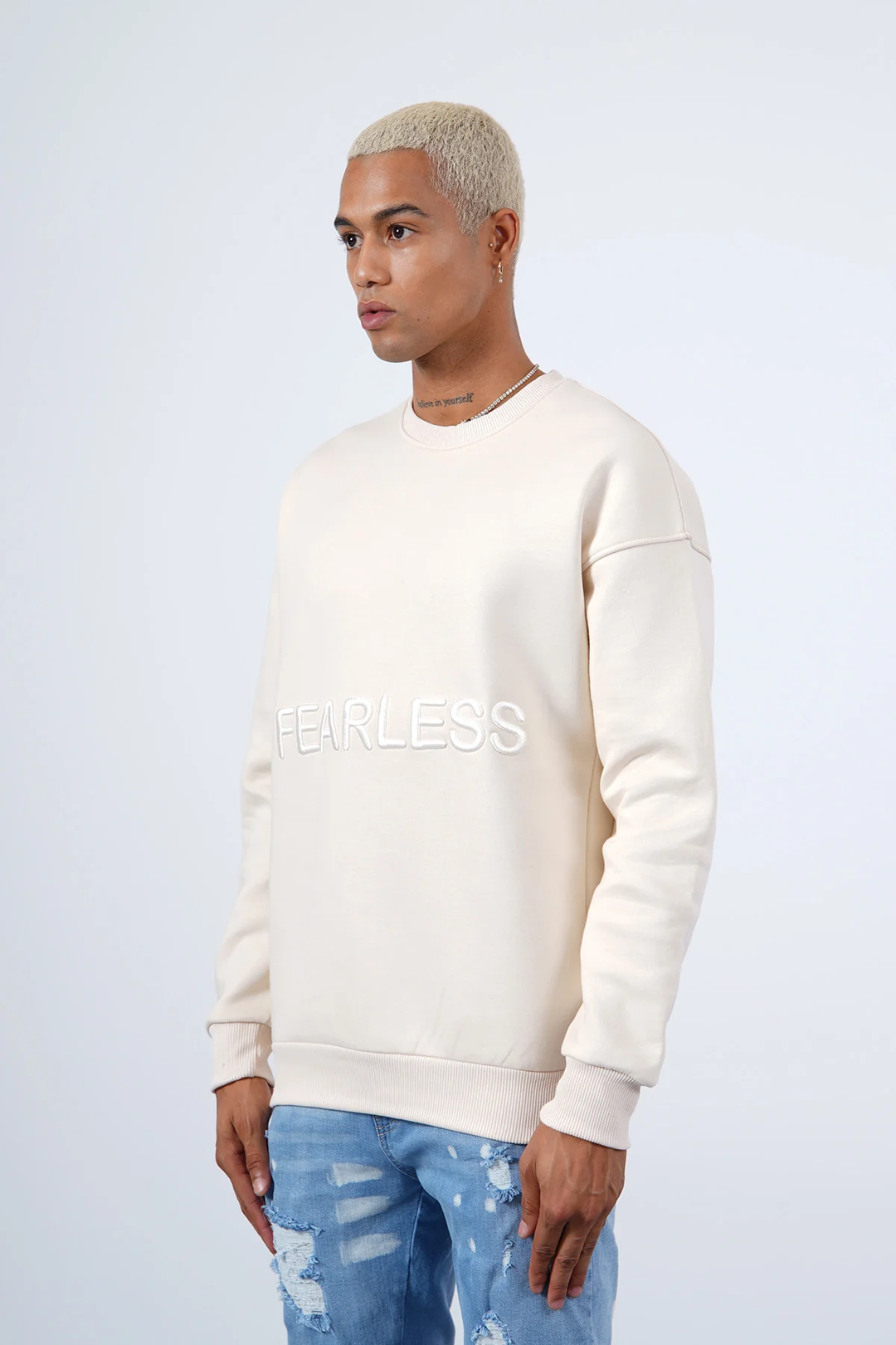 SWEAT FEARLESS BLANC