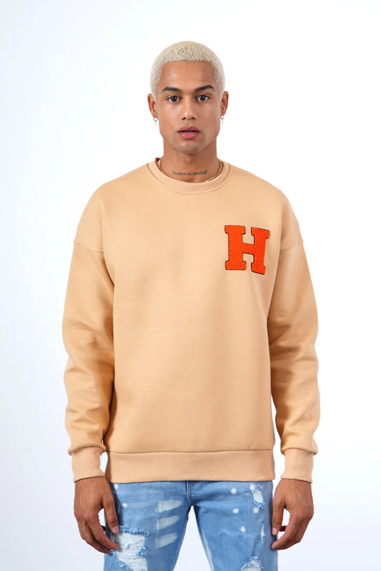 SWEAT "H" MARRON CLAIR