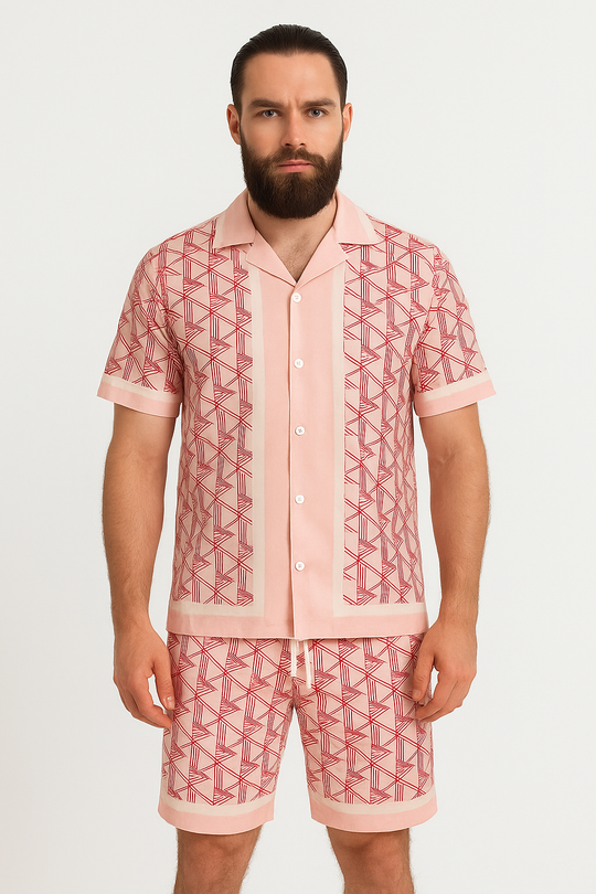 ENSEMBLE GÉOMÉTRIQUE ROSE