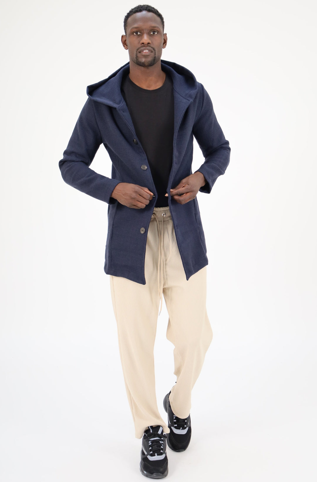 MANTEAU À CAPUCHE - BLEU MARINE