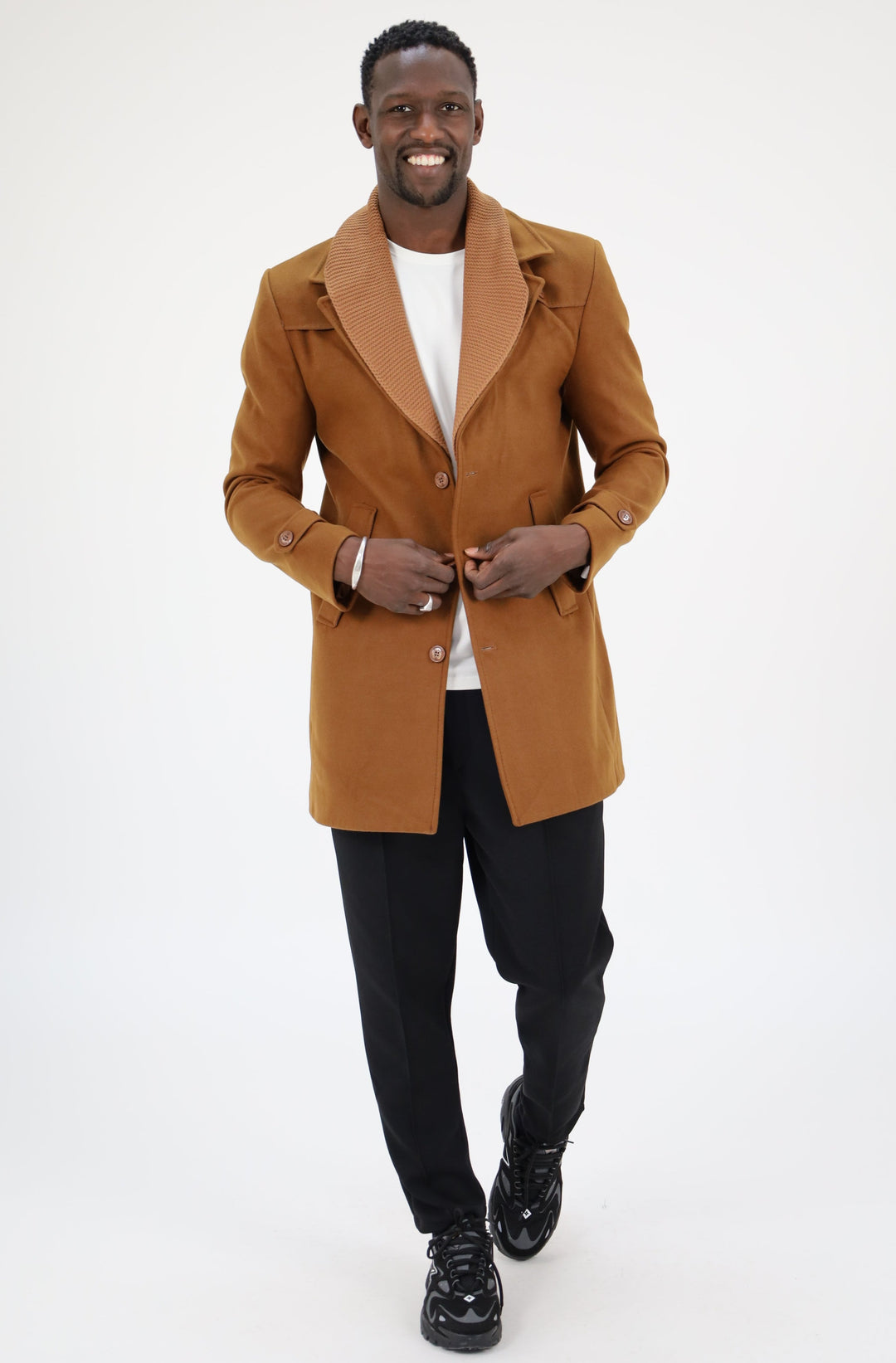 MANTEAU HABILLÉ COL DÉTACHABLE - MARRON