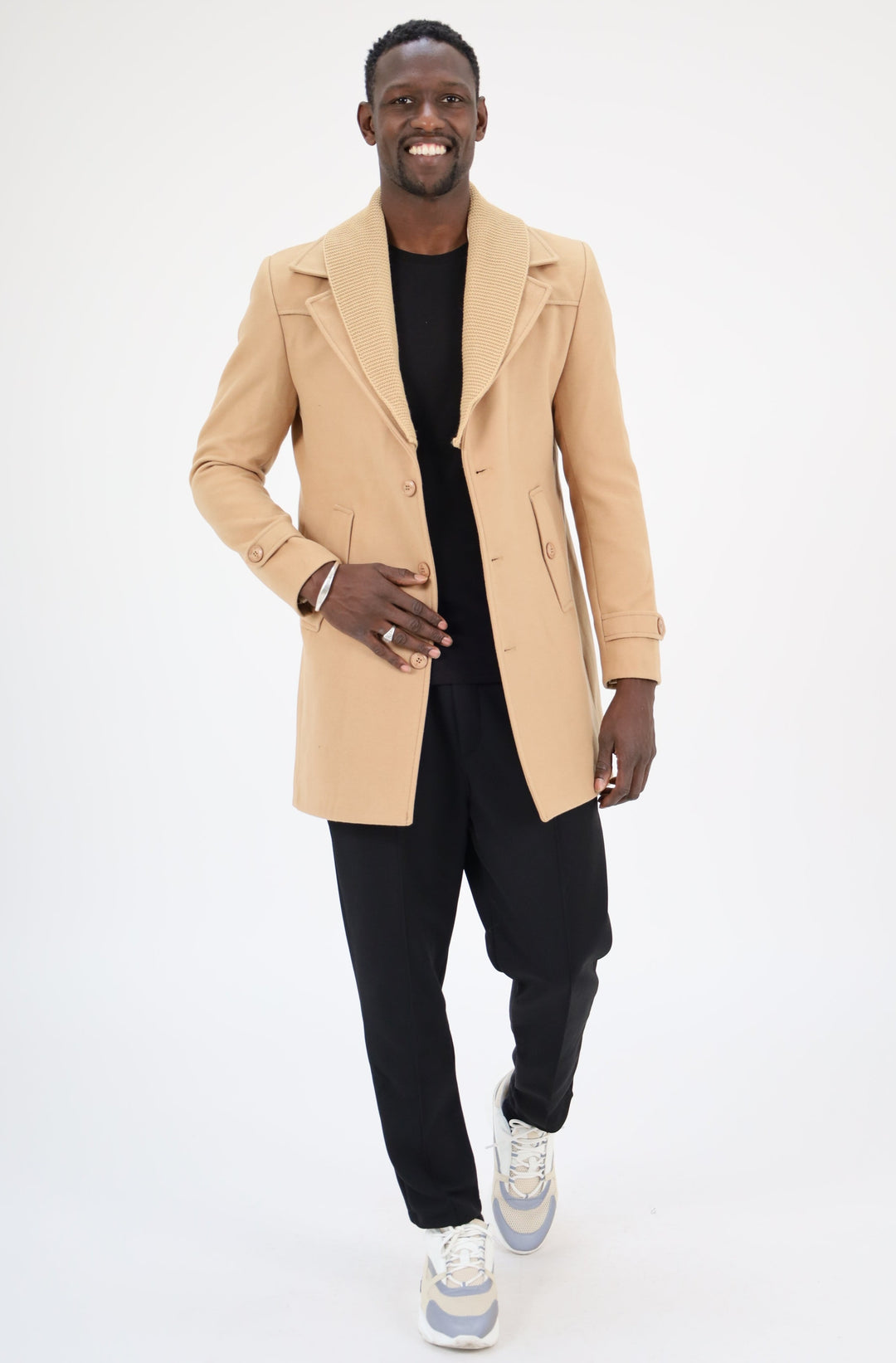 MANTEAU HABILLÉ COL DÉTACHABLE - BEIGE CLAIR