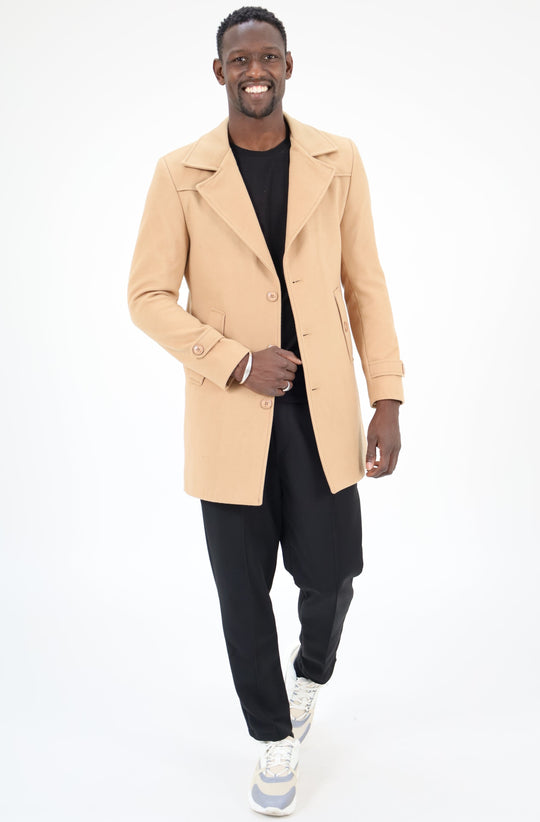 MANTEAU HABILLÉ COL DÉTACHABLE - BEIGE CLAIR