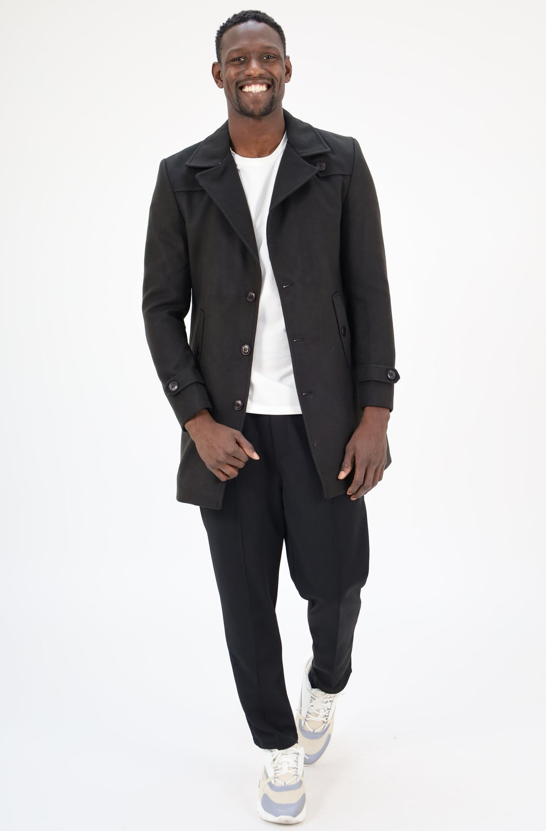 MANTEAU HABILLÉ COL DÉTACHABLE - NOIR