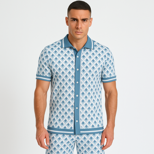 ENSEMBLE GÉOMÉTRIQUE BLEU