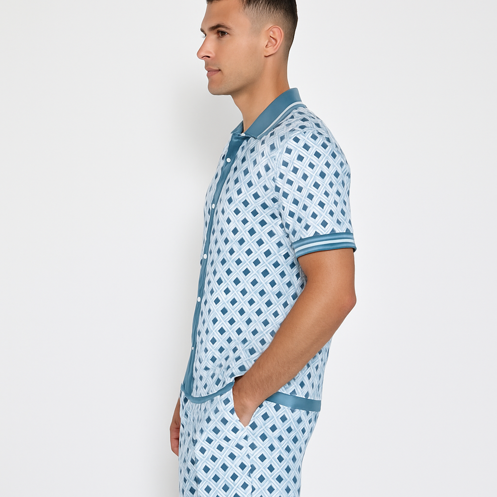 ENSEMBLE GÉOMÉTRIQUE BLEU