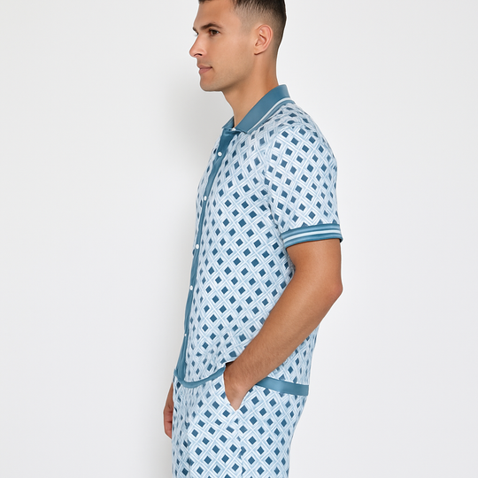 ENSEMBLE GÉOMÉTRIQUE BLEU