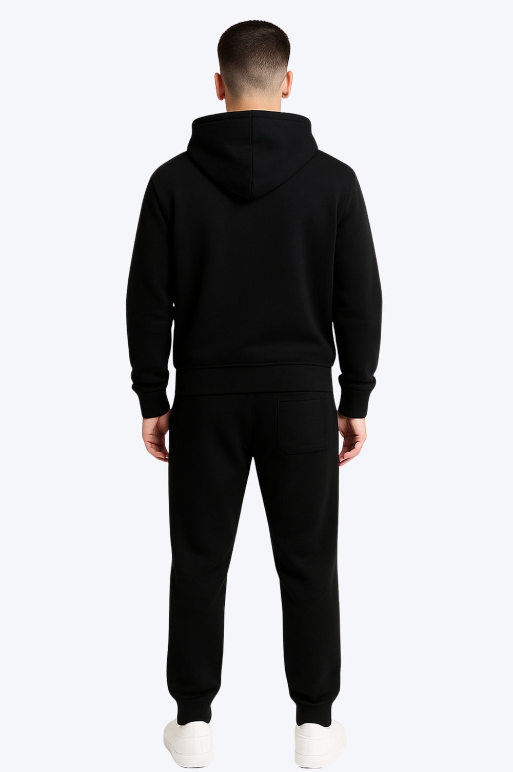 Survêtement zippé brodé Style Premium - Noir