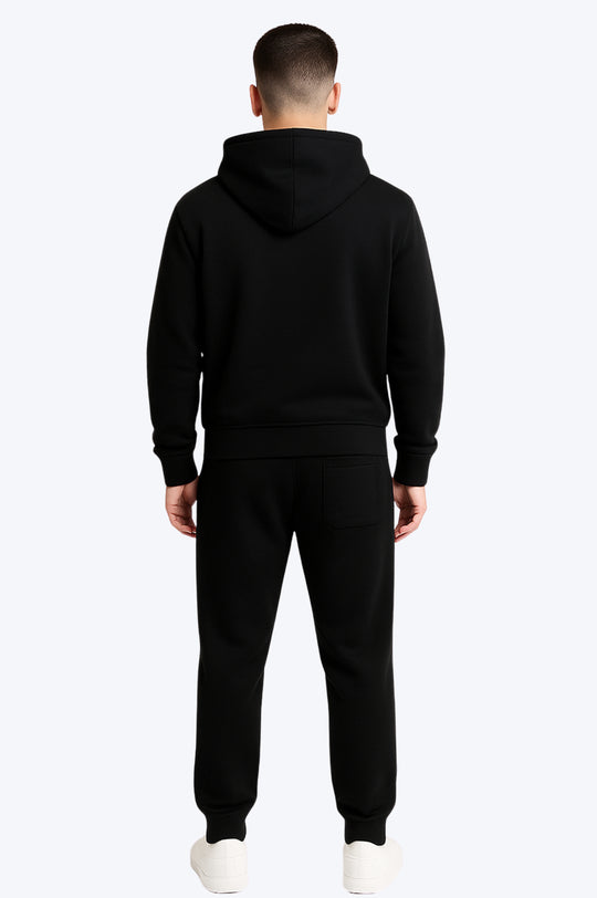Survêtement zippé brodé Style Premium - Noir