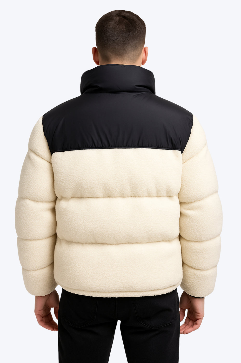 Doudoune Sherpa Confort Zippée - Blanc & Noir