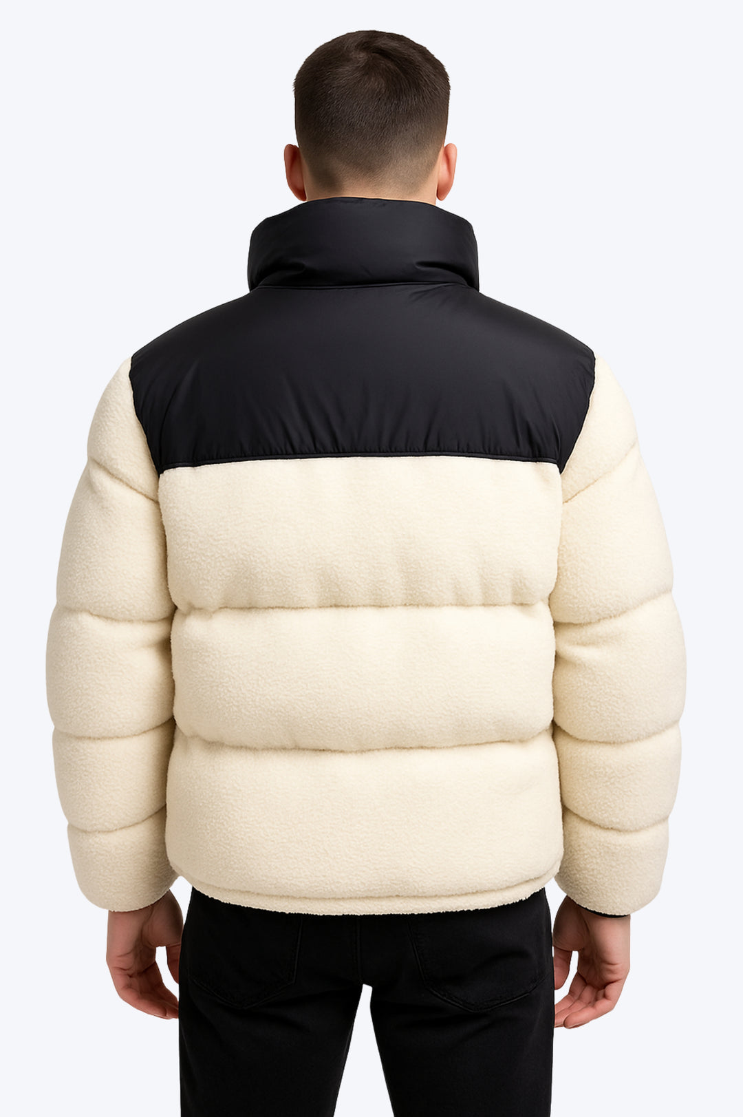 Doudoune Sherpa Confort Zippée - Blanc & Noir