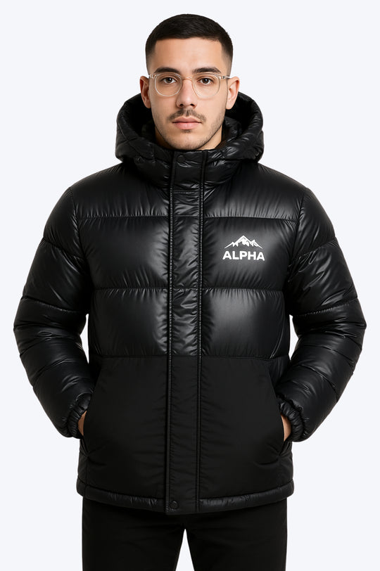Doudoune Hiver Noire ALPHA – Coupe Confort Premium
