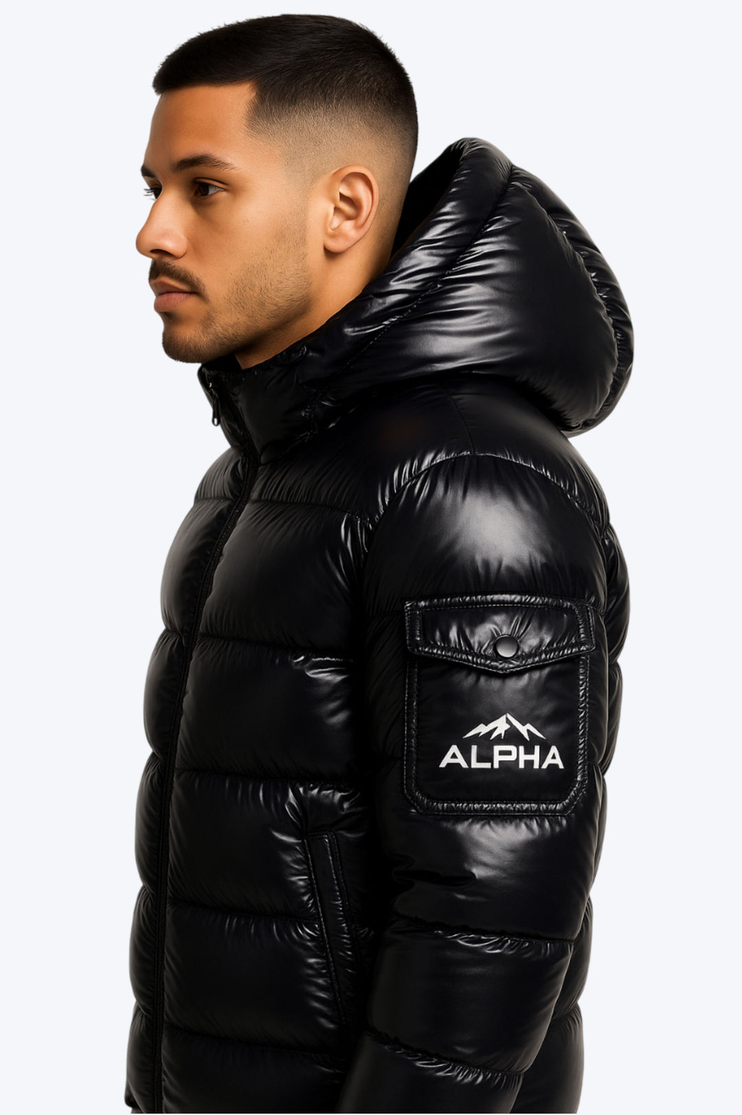 Doudoune Homme ALPHA Noire Brillante