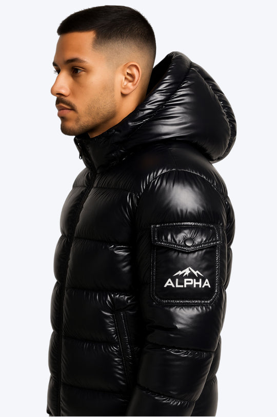 Doudoune Homme ALPHA Noire Brillante