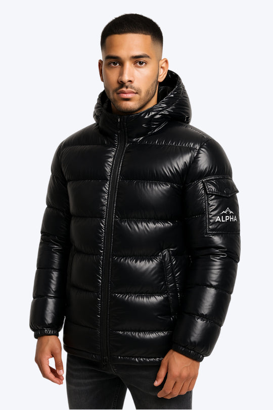 Doudoune Homme ALPHA Noire Brillante