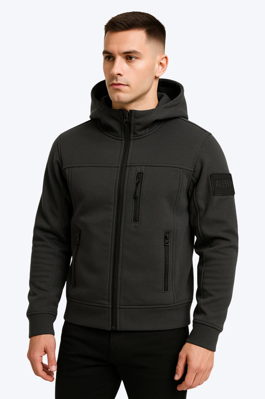 Veste zippée à capuche - GRIS