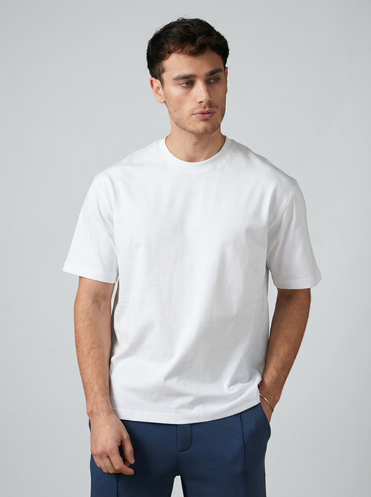 T-Shirt Homme Premium Coupe Moderne - Blanc