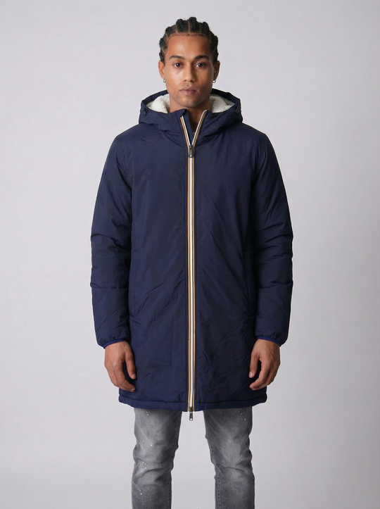 Doudoune Longue Coupe Vent & Ultra Chaude - Bleu Marine