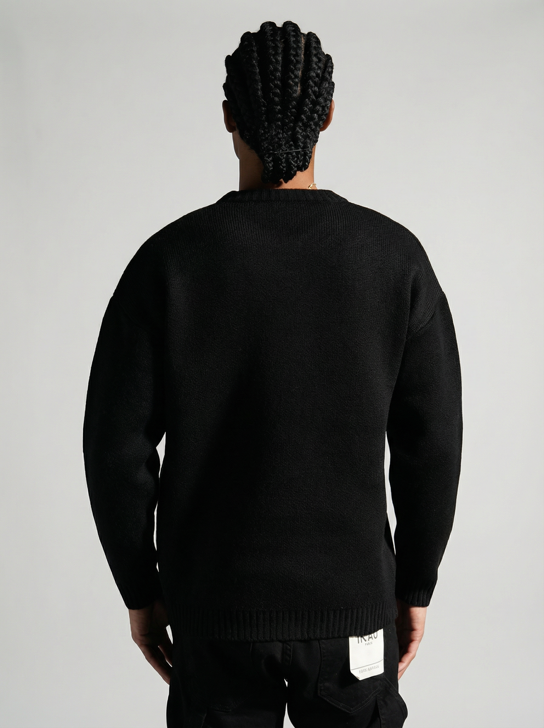 Sweat tricoté Campus Letter C - Noir