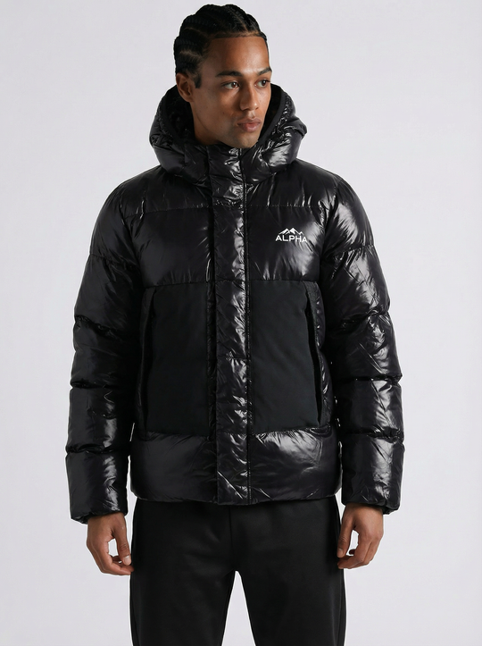 Doudoune Hiver Noire ALPHA – Coupe Confort Premium
