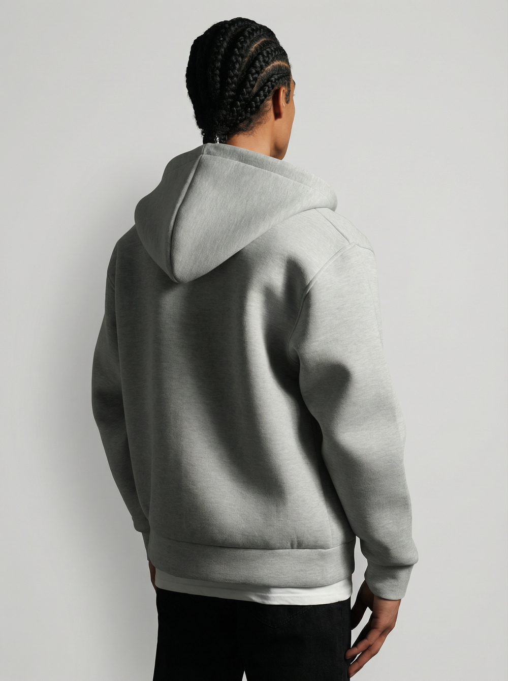 Sweat à capuche zippé Premium  - Gris