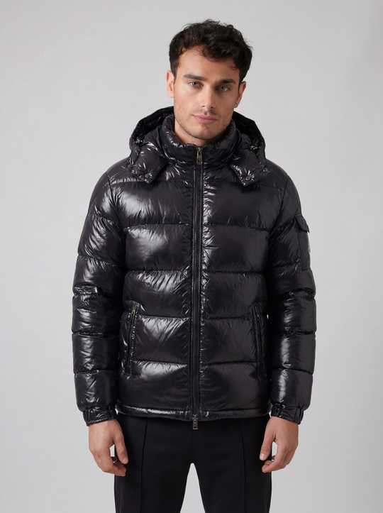 Doudoune Homme ALPHA Noire Brillante