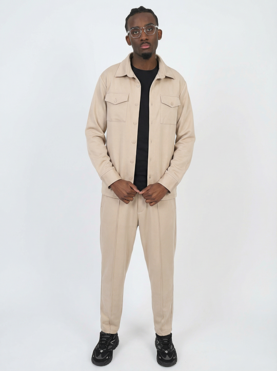 Ensemble Surchemise & Pantalon Viscose - BEIGE