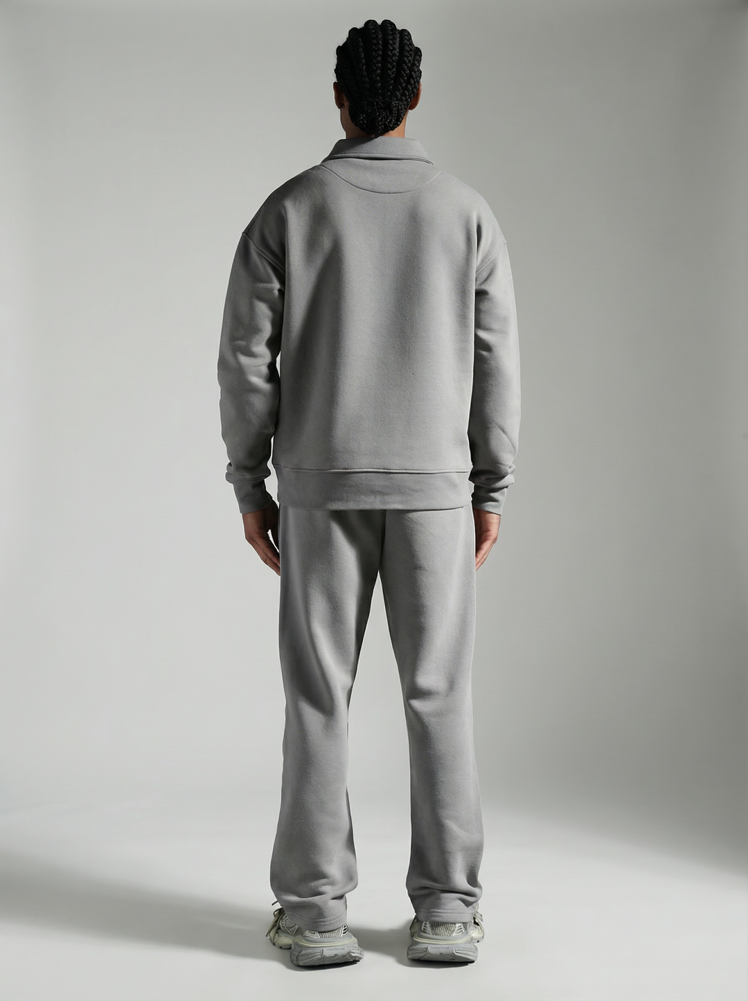 Ensemble Survêtement Homme Col Zippé - Gris
