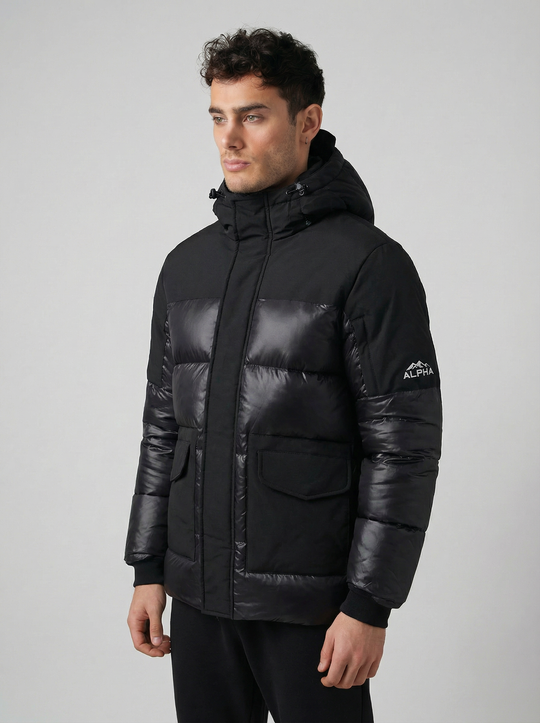 Doudoune Longue ALPHA Homme – Capuche Masque Intégré