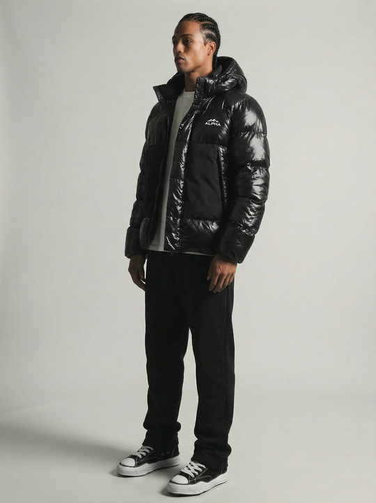 Doudoune Hiver Noire ALPHA – Coupe Confort Premium