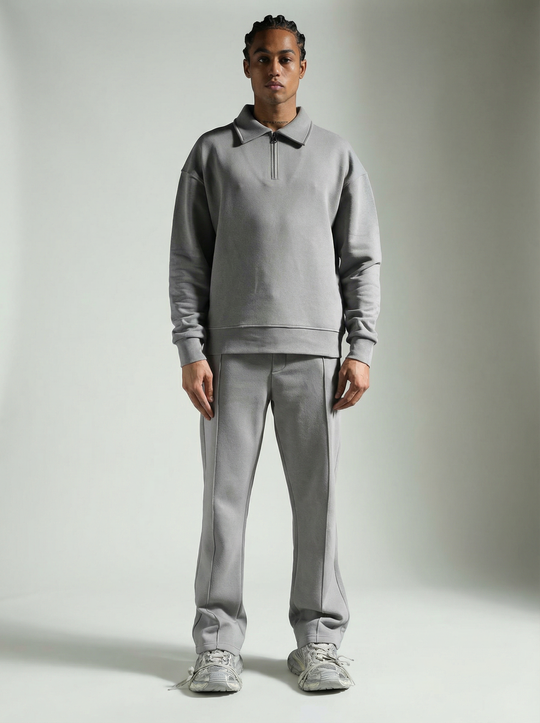 Ensemble Survêtement Homme Col Zippé - Gris