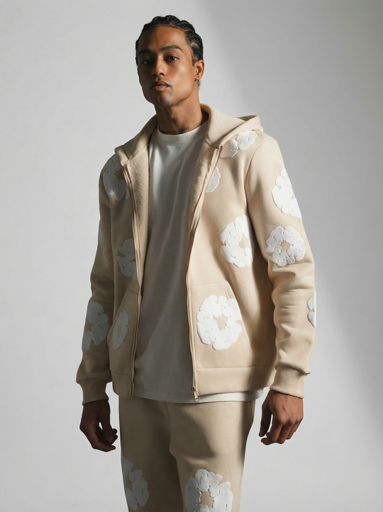 Ensemble Jogging Motifs Floraux – BEIGE