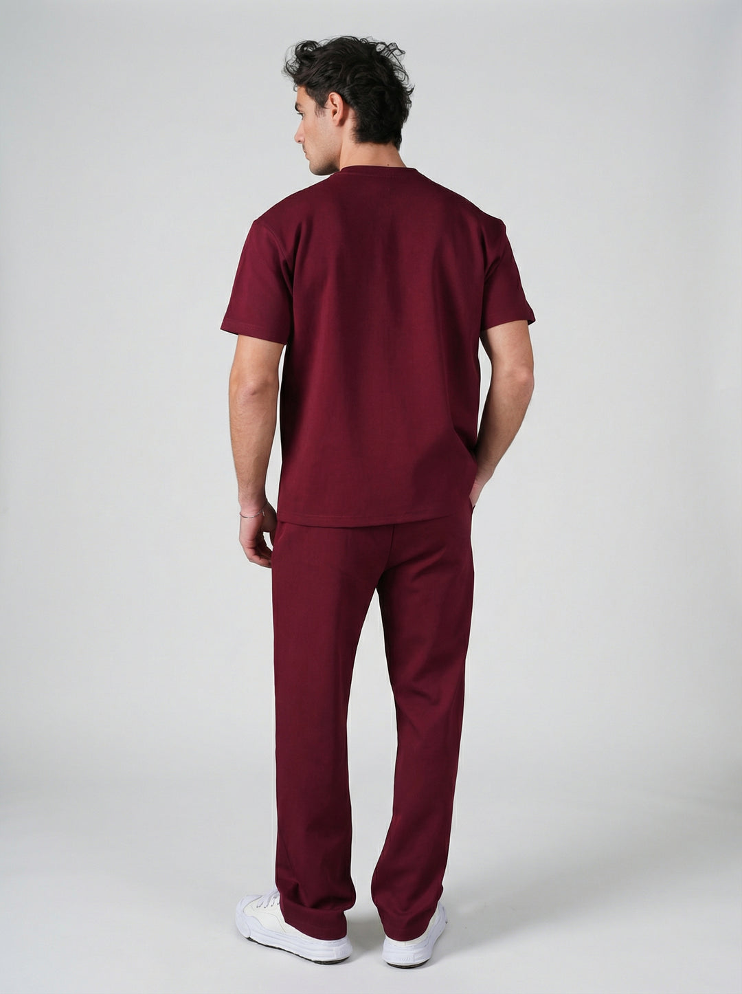 Ensemble Homme Premium T-Shirt & Pantalon - Bordeaux