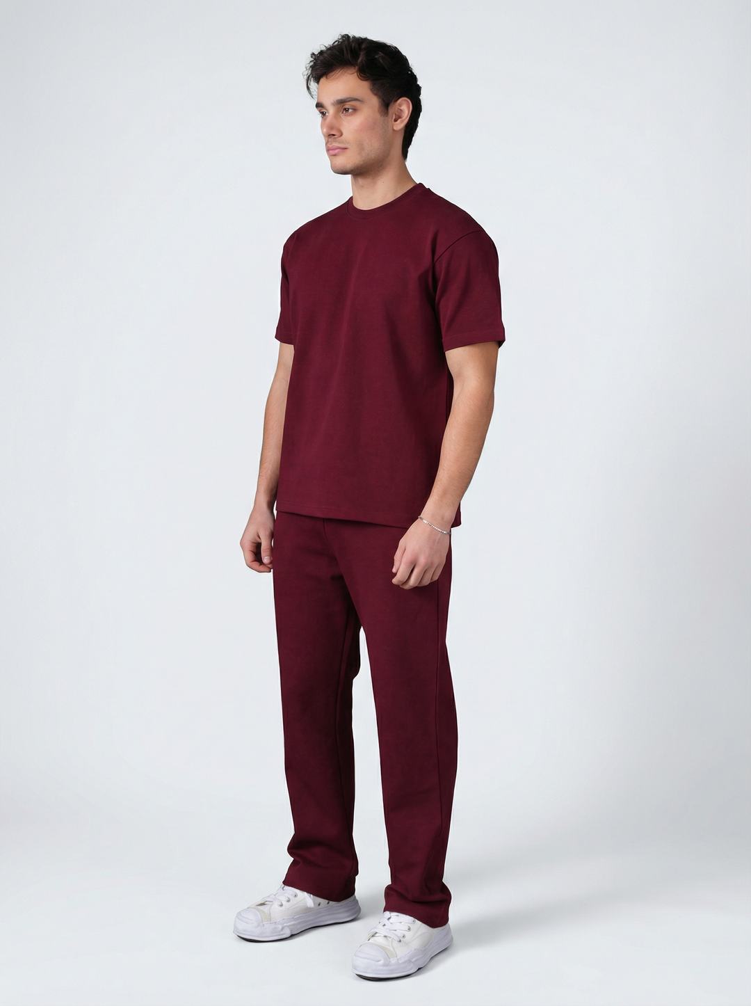 Ensemble Homme Premium T-Shirt & Pantalon - Bordeaux