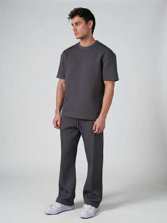 Ensemble Homme Premium T-Shirt et Pantalon Coupe Structurée - Anthracite