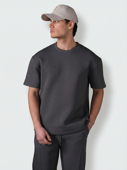 Ensemble Homme Premium T-Shirt et Pantalon Coupe Structurée - Anthracite