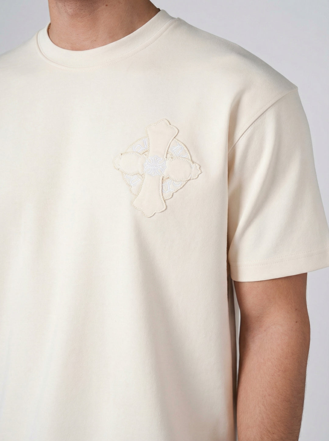 Ensemble Homme Premium T-Shirt et Pantalon avec Logo Brodé - Blanc