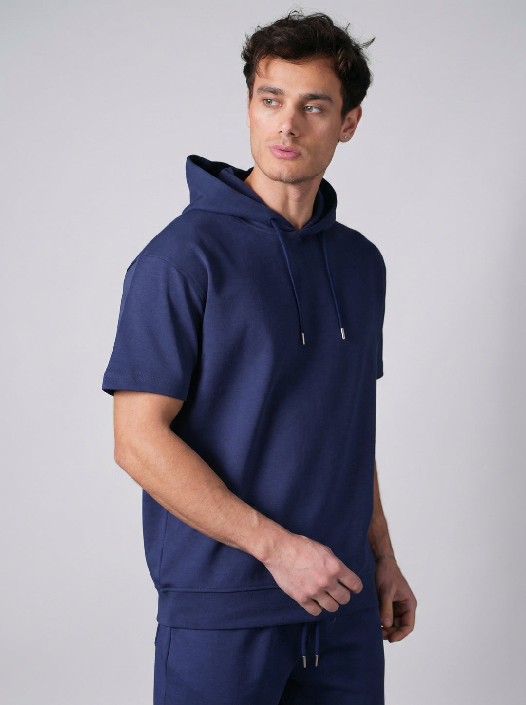Ensemble Homme Hoodie Manches Courtes et Pantalon - Bleu Marine