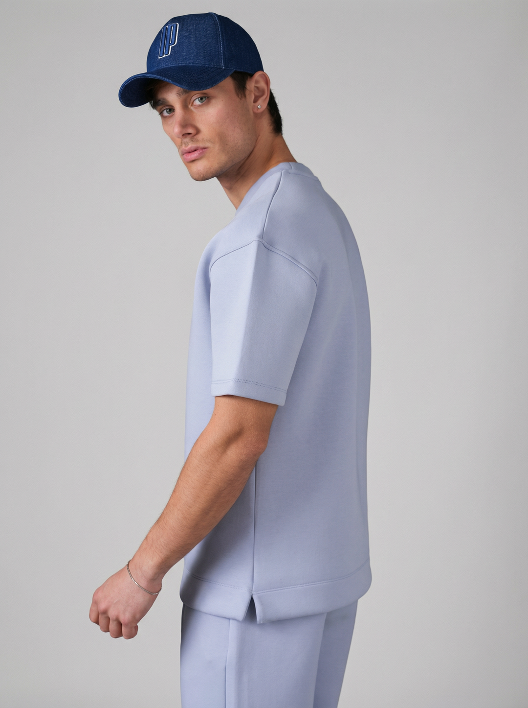 Ensemble Homme Premium T-Shirt et Pantalon Coupe Structurée - Bleu Ciel