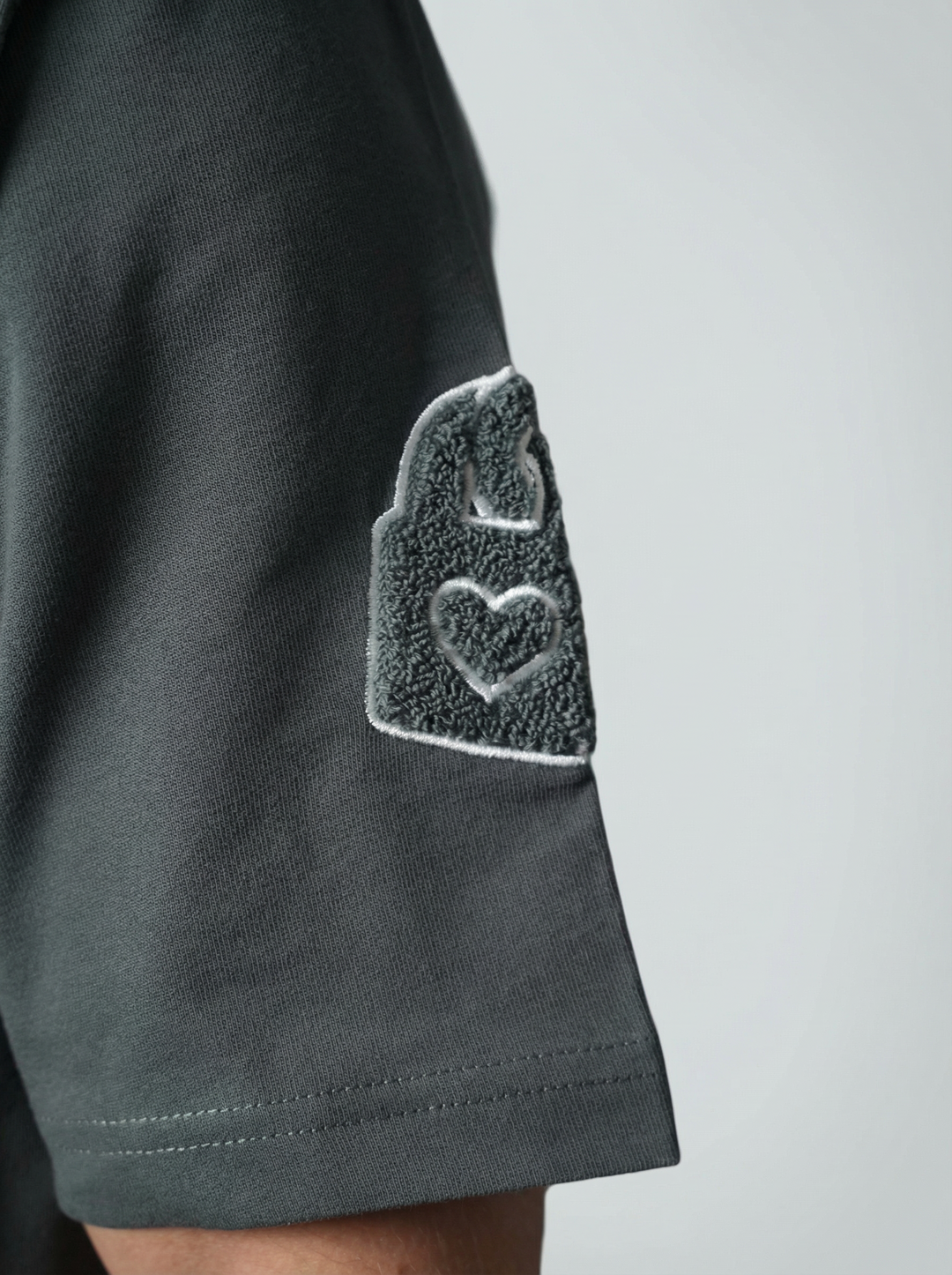 T-Shirt Homme Streetwear Patch Brodé Dos - Anthracite