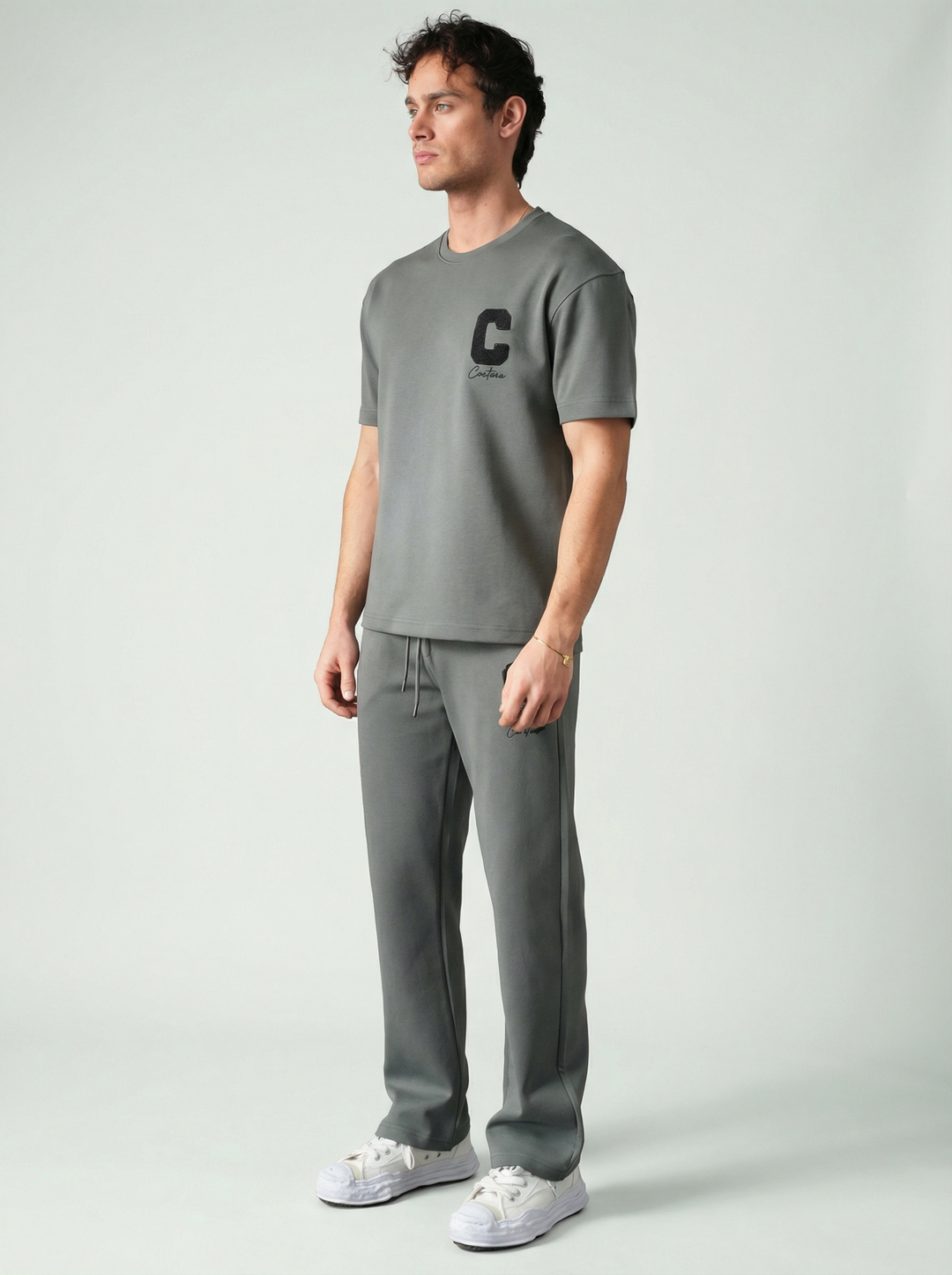 Ensemble Homme Premium T-Shirt et Pantalon C Couture - Anthracite